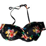 BANANA MOON Floral Bikini Top Black Tropical Halter Beach Swimwear 6 Trending Photo 0