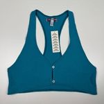 Urban Outfitters Blue Cropped Tank Top Front Buttons Elevated Basic Large NWT Photo 0