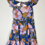 Band of Gypsies  Boho Cottagecore Coastal Grandma Sorority Blue Floral Dress XS Photo 0