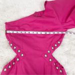 FANM MON Amarya Pink One Shoulder Dress Long Sleeve Cutout Embroidered XS‎ New Photo 12