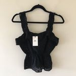 7 For All Mankind Eyelet Cutout Cotton Peplum Tank Top Photo 1