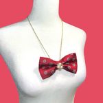 “Dainty Dapper”’Red Bow tie Pendant Necklace Red Photo 2