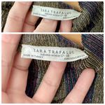 ZARA  Trafaluc Gold Metallic Stripe Crinkle Knit Mock Neck Blouse Top, sz. S Photo 9