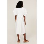 RHODE White 100% Cotton Cutout Front Tie Puffed Sleeves Greer Midi Dress Size 14 Photo 2