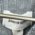 Song Of Style Erin Wool Blend Sweater Dress Balloon Sleeve Gray Ribbed Knit XS Photo 4