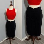 Virtue Women Elegant Black Pencil Stretchy Business Casual Skirt Size 8 Photo 0