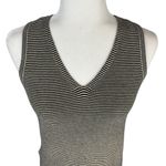Loft  Striped Sleeveless Black & Tan V-Neck Vest Size XS NWT Photo 3