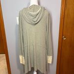 Kori  boho soft cotton‎ hoodie lace asymmetrical long sleeve dress green size M Photo 3