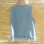 Napa Valley SP Y2K Embroidered Zip Jeans Vest Petite Blue Size undefined Photo 2