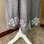 Stetson Grey & White Embroidered Ruffle Sleeveless Dress Medium Photo 4