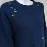 Kendall + Kylie Kendalll + Kylie Black Oversized Distressed Sweatshirt Photo 4