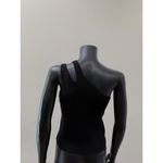 Calvin Klein Jeans Black Ribbed One Shoulder Asymmetrical Knit Tank Top M Photo 1
