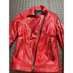 Claudio Iacovelli Italy Red Leather Moto Biker‎ Jacket Y2K Womens 40 IT US XS/S Photo 1
