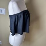 American Eagle  Lettuce Edge Ruffle Tube Top Strapless Charcoal Size Small Photo 5