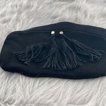 Mossimo suede boho fringe tassel Top zipper clutch Black Photo 2