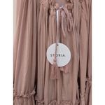 Storia  Women's Mini Dress Babydoll Swing Blush Ruffled Empire Waist Feminine S Photo 3