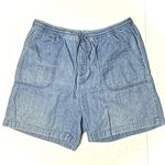Vintage LL Bean Women's 8 Classic Fit Cotton Elastic Waist Mom Jean‎ Shorts 90s Blue Photo 0
