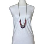 Coldwater Creek Necklace Earring Set Beaded Hot Pink Purple Gold 18/20” Length Photo 6