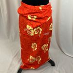 Caribbean Paradise Orange and Yellow Floral Print Sarong Wrap Women’s size XL Photo 3