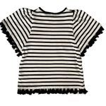 Kate Spade Broome Street Stripe Flutter Sleeve Top - Black & White Tassel Tee Photo 2