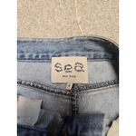 Sea New York Women's High Rise Flare Light Wash Jeans Raw Hem Size 2 100% Cotton Blue Photo 7