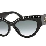 Jimmy Choo Black Cat-Eye Sunglasses with Silver Accents Photo 0