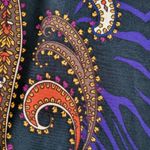 Melissa Paige Womens Purple Paisley Asymmetrical Bell Sleeve Tunic Top Boho XS Photo 5