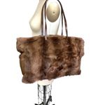 Rare Clever Carriage Company Faux Fur & Snakeskin Satchel Style Bag NWOT Brown Photo 1