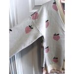 Peach Print Cardigan Sweater Button Down Knitwear Aesthetic Cute Outfit Pink Size M Photo 4