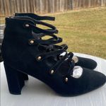 Michael Shannon  Elegant Black suede Strappy Heels size 12 Photo 0