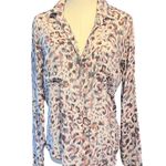 Bella Dahl  Brown/Tan Animal Print High/Low Women's Button Down.  Size Small Photo 0