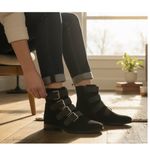 Band of the free Hawthorne suede buckle ankle boots black 8.5 Photo 1