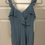 Lulus Blue Ruffle Sleeveless Romper. Large Photo 0