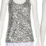 Alice + Olivia Silver Sequin Tank Photo 0