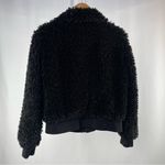 ZARA  Cropped Teddy Full Zip Jacket‎ in Black Size Large Photo 4