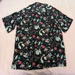 Nicole Miller  Y2K Black Multicolor Graphic Button Down Shir Photo 4