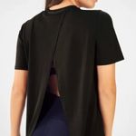 Fabletics  Shirt Womens Medium Black Vivienne Split Back‎ Tee Photo 0