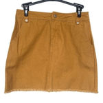 Honey Belle  Women's Tan Frayed Hem Mini Skirt Size S Casual Denim Photo 0