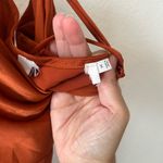 ASTR The Label Gaia Orange Rust Cowl Neck Satin Midi Slip Dress Sz M Revolve Photo 5