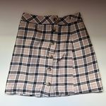 H&M Beige Black Plaid Mini Pencil Skirt Photo 0