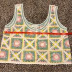 Kirious  Los Angeles Crochet pink yellow green and white Crop Top Size Small. Photo 5