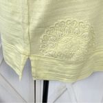 Loft  Embroidered Mandala Slub Knit Short‎ Sleeve Pullover Shirt Yellow Medium Photo 5