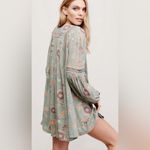 Free People Just The Two Of Us Printed Floral Lace Inset Tunic Dress Mint Green Photo 1