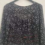 Free People Floral Printed Lolita Long Sleeve Top Black Combo Smocked Size XS Photo 6
