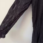 Free People Black Lace Dress Long Sleeve Round Neck USA Made Boho Festival Lined Photo 3