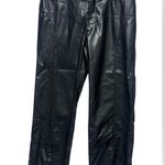 Faux Leather Wide Leg Trouser Large EUC Black Photo 2