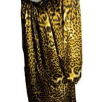 Vintage 90s Leopard Print Shift Dress L Brown Braided Collar Puff Sleeve Pockets Size L Photo 2