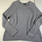 Vince  Women's Gray Cotton‎ Ribbed Knit Raglan Long Sleeve Sweater Large Photo 0