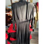 Vintage 1980s STUDIO 1 Black Button Midi Trench Dress Gothic Alt Artsy Whimsy Size L Photo 6