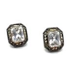 JUDITH JACK Sterling Silver Marcasite Faceted CZ Vintage Earrings Photo 4